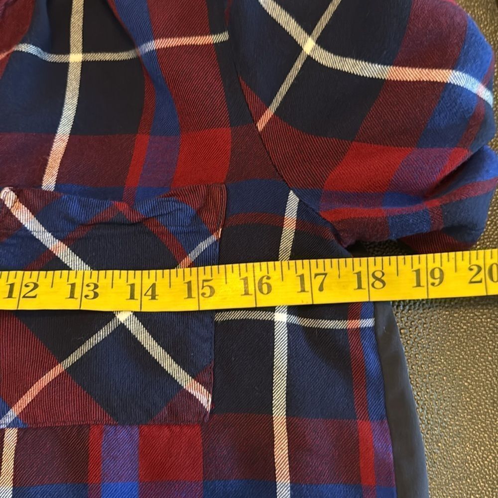 L'AGENCE Red and Blue Plaid Button Down Shirt - Picture 5 of 9